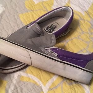 Vans, grey and purple
